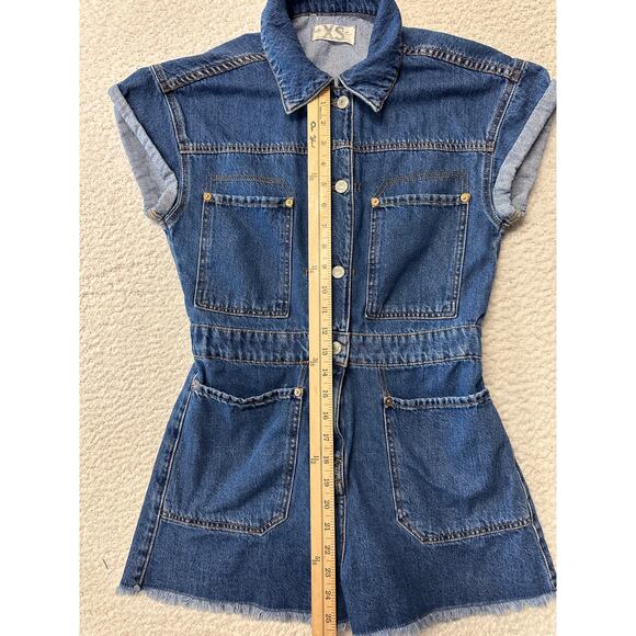 We The Free Womens Denim Shortalls Romper Size XS - Picture 4 of 9